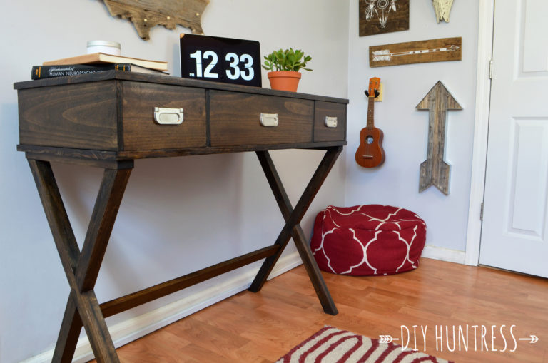 DIY X-Leg Desk With Drawers