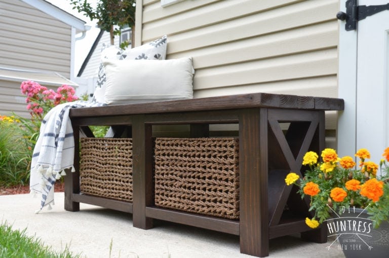 DIY Rustic X-Bench (Free Woodworking Plans)