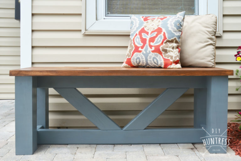 DIY Wooden Chevron Bench