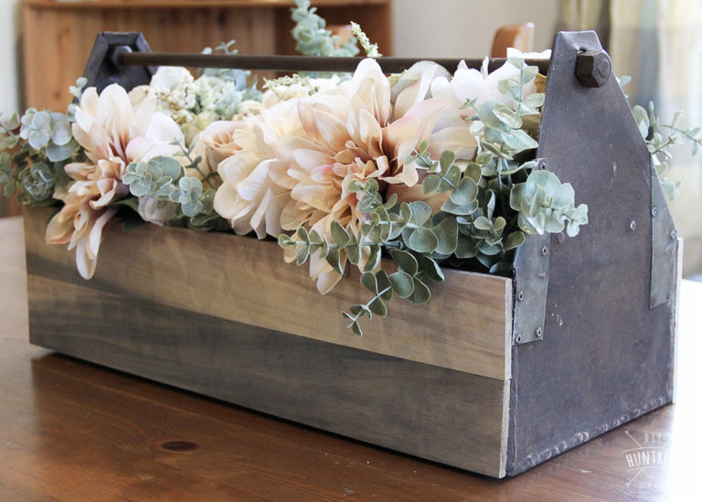 DIY Rustic Wood & Metal Centerpiece