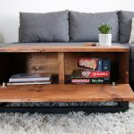 wood coffee table with storage