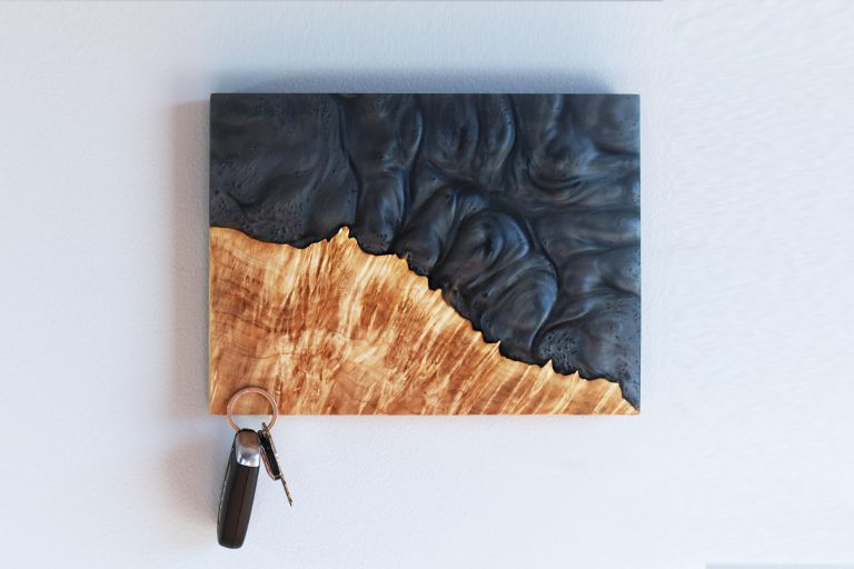 DIY Epoxy Resin And Wood Art Key Holder