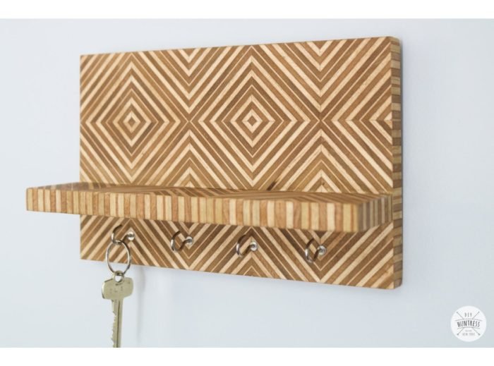 DIY Patterned Plywood Key Holder