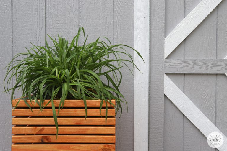 DIY Modern Slat Wood Planters